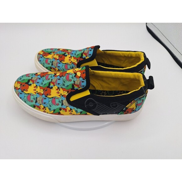 NEW GroundUP Pokemon PIKACHU Slip-On Canvas Sneaker Shoes Unisex Big Kids Size 5 - Picture 3 of 8